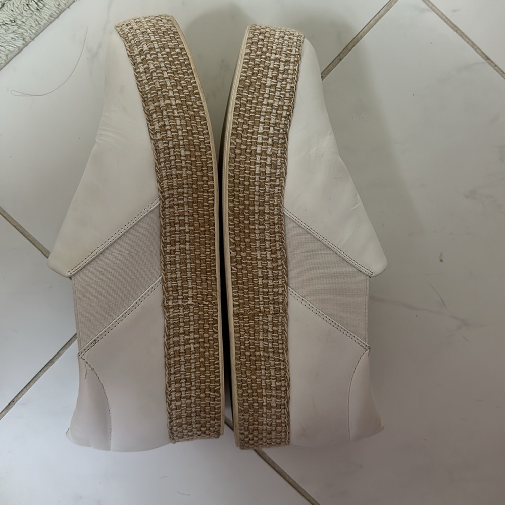 Vince Wilden white leather slip-on espadrille platform sneaker 38.5 8.5 worn 3x - Picture 7 of 9